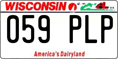 WI license plate 059PLP