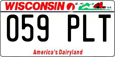 WI license plate 059PLT