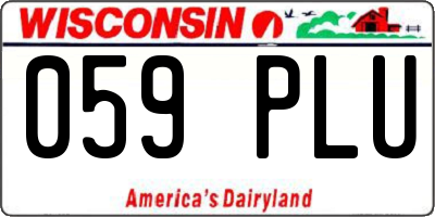 WI license plate 059PLU