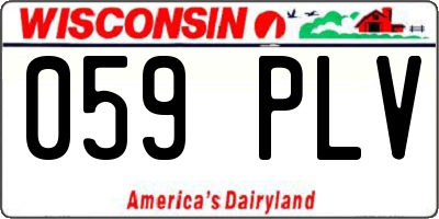 WI license plate 059PLV