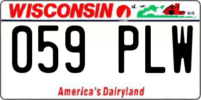 WI license plate 059PLW