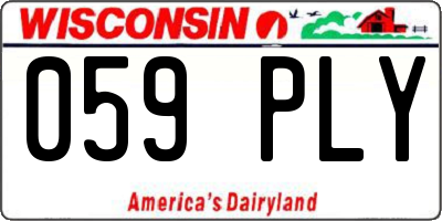 WI license plate 059PLY