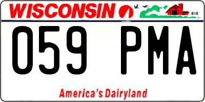WI license plate 059PMA