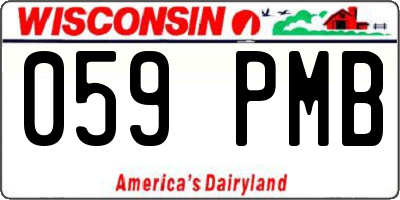 WI license plate 059PMB