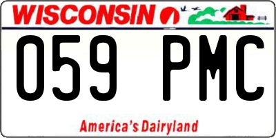 WI license plate 059PMC