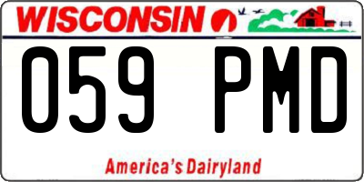 WI license plate 059PMD