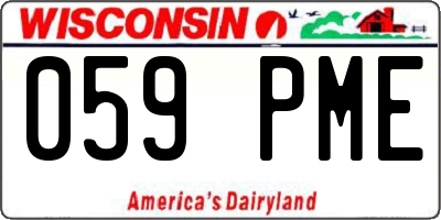 WI license plate 059PME
