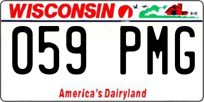 WI license plate 059PMG