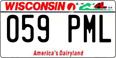 WI license plate 059PML