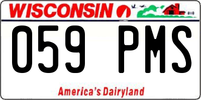 WI license plate 059PMS