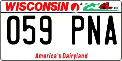 WI license plate 059PNA