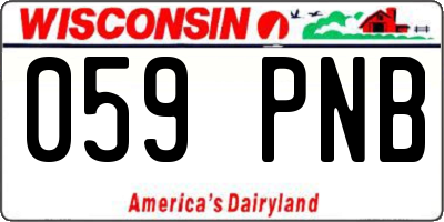 WI license plate 059PNB