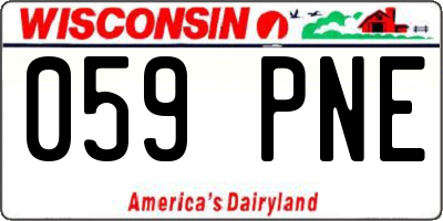 WI license plate 059PNE