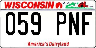 WI license plate 059PNF