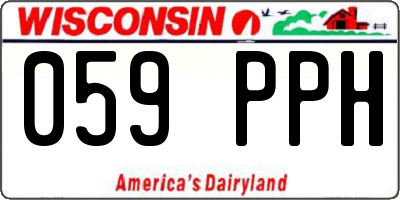 WI license plate 059PPH