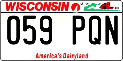 WI license plate 059PQN