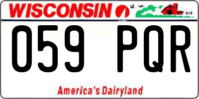 WI license plate 059PQR