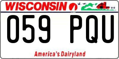 WI license plate 059PQU