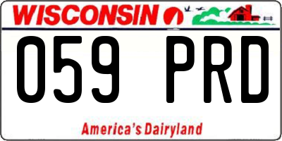 WI license plate 059PRD