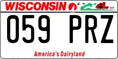 WI license plate 059PRZ