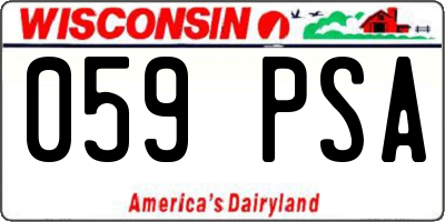WI license plate 059PSA
