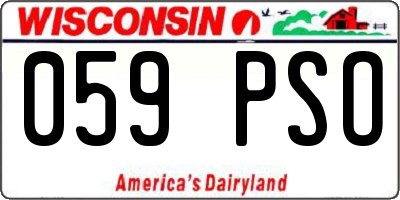 WI license plate 059PSO