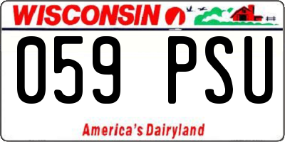 WI license plate 059PSU