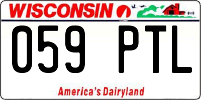 WI license plate 059PTL
