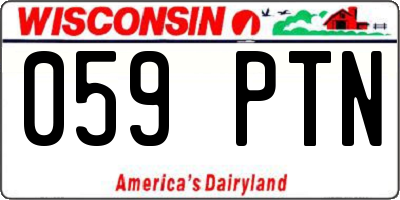 WI license plate 059PTN