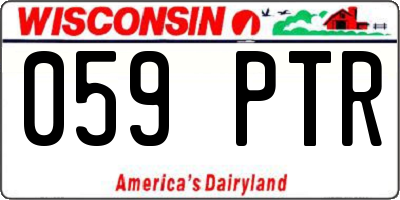 WI license plate 059PTR