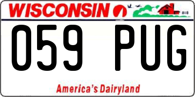 WI license plate 059PUG