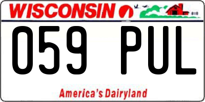 WI license plate 059PUL