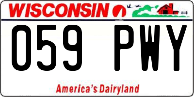 WI license plate 059PWY