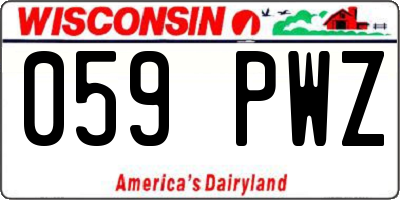 WI license plate 059PWZ