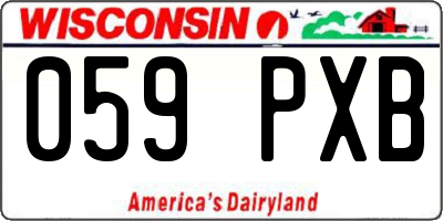 WI license plate 059PXB