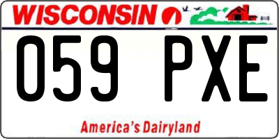 WI license plate 059PXE