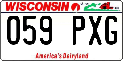 WI license plate 059PXG