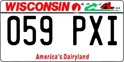 WI license plate 059PXI