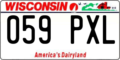 WI license plate 059PXL