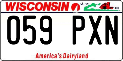 WI license plate 059PXN