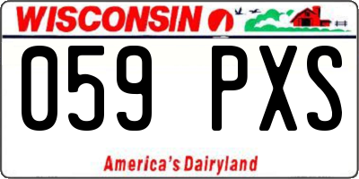 WI license plate 059PXS