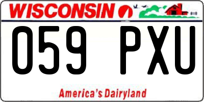 WI license plate 059PXU