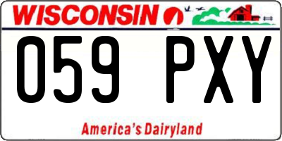 WI license plate 059PXY