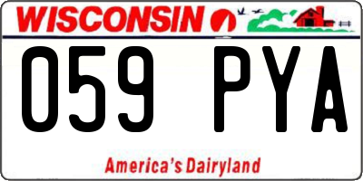 WI license plate 059PYA