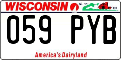WI license plate 059PYB