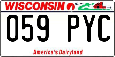 WI license plate 059PYC