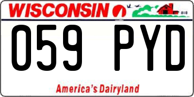 WI license plate 059PYD