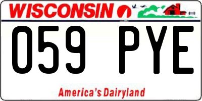 WI license plate 059PYE