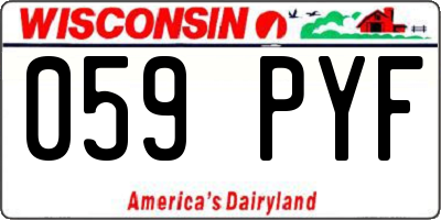 WI license plate 059PYF