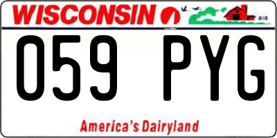 WI license plate 059PYG